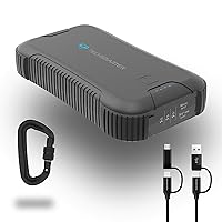 TECHSMARTER Rugged & Waterproof 30000mah 45W USB-C PD Laptop Power Bank, Heavy Duty Portable Charger for Camping, Outdoor with Flashlight. Compatible with iPhone, Galaxy, iPad, MacBook, Steam Deck