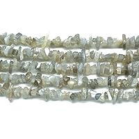 Natural Grey Moonstone Nuggets Necklace 34 Inch Chips/Uncut 200 Ct, Beads Size 2x1.5 to 6x4 MM Approx, May Birthstone