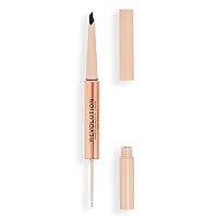 Makeup Revolution, Fluffy Brow Filter Duo, Brow Pencil & Eyebrow Gel, Available in 5 Shades, Ash Brown, 1pc