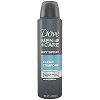 Dove Men + Care Dry Spray antitranspirante, Clean Comfort 3,8 oz (2 Pack)