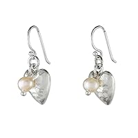 NOVICA Handmade Cultured Freshwater Pearl Dangle Earrings Silver from Thailand Fine Birthstone Hill Tribe Starfish [1.2 in L x 0.5 in W] 'Fabulous Hearts'