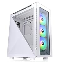 Thermaltake Divider 500 TG White Edition ARGB ATX Mid-Tower Tempered Glass Computer Case with 3 120mm 5V ARGB Front Fans + 1 120mm Standard Rear Fan + 2 Symmetrical Triangular Panels CA-1T4-00M6WN-01