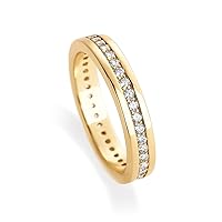 PAVOI 18K Gold Plated Stacking Tiny Cubic Zirconia Band | Eternity Rings for Women | Thumb Ring