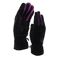 Women’s Lush Fleece ALL-Touch Tech Gloves (Large, Black/Dahlia Purple)