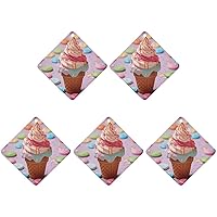 Car Air Fresheners 6 Pcs Hanging Air Freshener for Car Many Colored Ice Cream Aromatherapy Tablets Hanging Fragrance Scented Card for Car Rearview Mirror Accessories Scented Fresheners for Bedroom Bat
