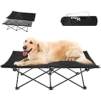 KingCamp Elevated Dog Bed with Separate Washable Sleeping Mat, Large Dog Beds Outdoor Dog Bed Folding Dog Cot Stable Durable Frame Breathable Mesh Camping Indoor+Carrying Bag