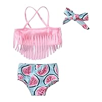 Toddler Infant Baby Girls Swimsuit Tassels Bikini Two Pieces Bathing Suit Summer Beach Outfits Set
