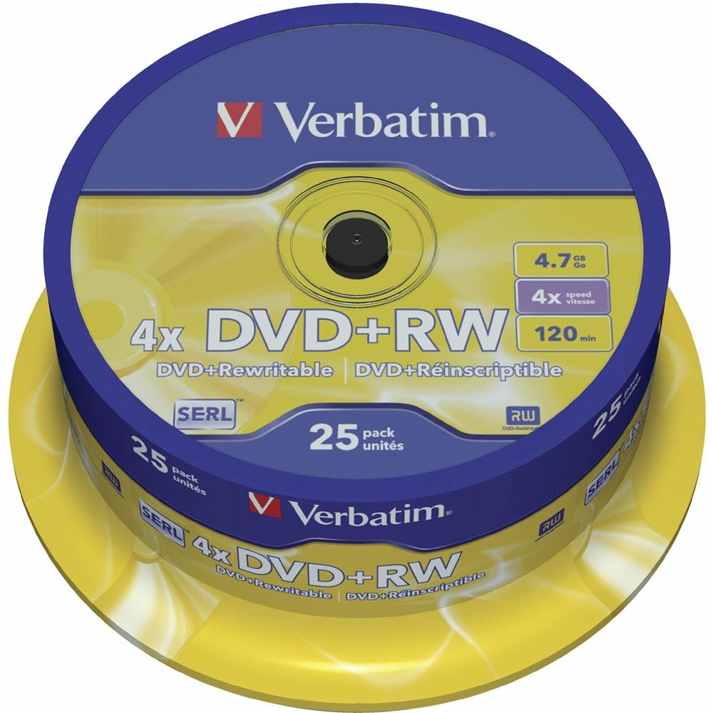 Verbatim DVD+RW 43489 Spindle (Pack of 25)
