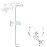 Aquarium Shrimp Small Fish Feeding Dish and Feeding Tube kit, Including Glass Feeder Tube Acrylic Feeder Dish and Holder, 3 Lengths Optional, 7.8 Inches, 11 Inches, 13.7 Inches (L-13.7 Inches)