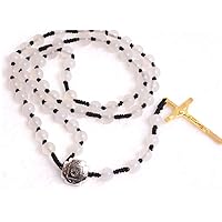 GEM-Inside Handmade Natural White Agate Matte Gemstone Anglican Muslim Catholic Christian Episcopal Prayer Rosary Beads Bracelet Necklace Jesus for Men 7