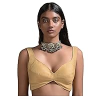 Women's Readymade Banglori Silk Blouse Choli For Sarees Indian Bollywood Padded Stitched Designer Crop Top