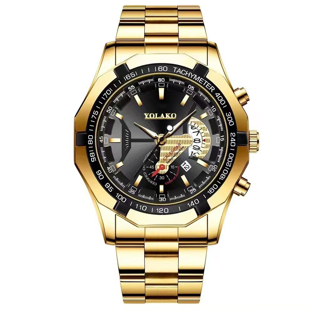 TPSOUM Wrist Watch for Men, Fashion Analog Quartz Men's Watch, Gent's Watch with Alloy Steel Strap