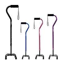 Quad Walking Cane Foldable Adjustable Portable Stick Men & Women and Seniors - Lightweight & Sturdy with 4-Pronged Base for Extra Stability Balance,Self Standing Gifts for mom Dad