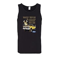 Driving Trucks and Taggin Bucks Retro Ford F150 Hunting Ford Truck Licensed Official Mens Tank Top