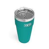 YETI Rambler 26 oz Straw Cup, Vacuum Insulated, Stainless Steel with Straw Lid, Aquifer Blue