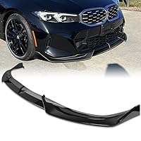 Front Bumper Lip fit for Compatible with BMW G20 3-Series 330e 330i M340i 320i M-Sport Only 2023-2024, Front Lip Spoiler Body Splitter, GT-Style, ABS (Painted Glossy Black)
