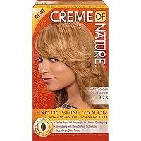 Creme of Nature Exotic Shine Hair Color With Argan Oil from Morocco, 9.23 Light Golden Brown, 1 Application