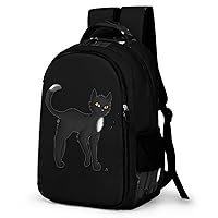 Black Cat Warrior Travel Laptop Backpack Lightweight 16.5 Inch Computer Bag Shoulder Bag for Men Women
