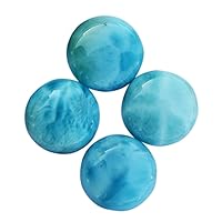 ABC Jewelry Mart 5MM Round Shape, Lot of 10 Pcs AAAA+ Dominican Larimar Cabochon, Calibrated Loose Gemstone