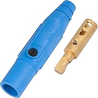 CLM2M-D CLM Cam Type, Series 15 Mini Inline, Single Pin Connector, 150 Amp, 600 Volt, 8 - #2 AWG, Male - Blue (D)