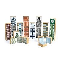 Excellerations 2-3/10 inch Sq. Wooden Skyscraper Block Play Set, 35 Pieces, Preschool Educational Toys, Ages 3 and Up