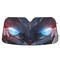 Blue Red Eyes Silver Mech Sun Shade for car Windshield Collapsible heatshield auto para sol de auto