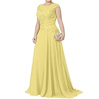 Mother of The Bride Dresses - Lace Appliqued A line Chiffon Formal Dress Plus Size