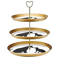 3-Piece Cake Stands Set, Cat and Dog Friends Plastic Cupcake Holder Candy Fruit Dessert Display Stand for Wedding Birthday Tea Party