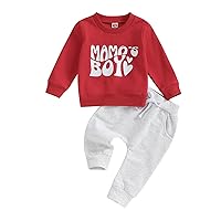 Kupretty Toddler Baby Boy Fall Winter Clothes Color Block Long Sleeve Sweatshirt Pullover Tops + Joggers Pants Outfit Set