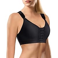 Wonderience Post-Surgical Bra Wide Adjustable Straps with Front Closure Wirefree