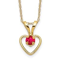 Sardelli 14k Madi K 3mm Ruby Heart Birthstone Necklace