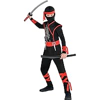 Amscan Kids Orange & Black Shadow Ninja Costume Set - Medium (8-10) 1 Set - One-of-a-Kind Outfit Perfect for Parties & Halloween Fun