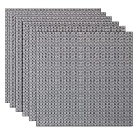 6 PCS Classic Baseplate 10''x10'' for Building Bricks 100% Compatible with All Major Brands, Square 32x32 Landscape Open-Ended Imaginative Play Kids Aged 3 and up, 32x32 Light Gray-6 Piece