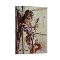 Canvas Painting Lonely Time Poster Frame Hanger Scroll Posters Canvas Decorative Hanging Painting Wall Art Decor Room 20x30inch(50x75cm)