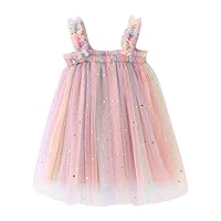 4t Girl Summer Dresses Toddler Girls Sleeveless Star Moon Princess Dress Dance Party Dresses Clothes Dress with Jacket