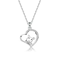 BNQL Friend not Food Pig Necklace Pig Heart Pendant Necklace Pig Lover Gift