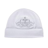 ESTAMICO Baby Boys Girls Christening Hat with Embroidered Cross
