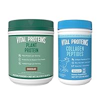 Collagen Peptides Powder Unflavored 9.33 oz+ 16.5 oz Chocolate Plant Protein Powder