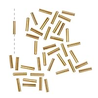 100pcs Adabele Tarnish Resistant 5mm x 2mm Small Gold Straight Crimp Tube Loose Beads (Hole Size - 1.3mm) for Jewelry Craft Making BF31-2