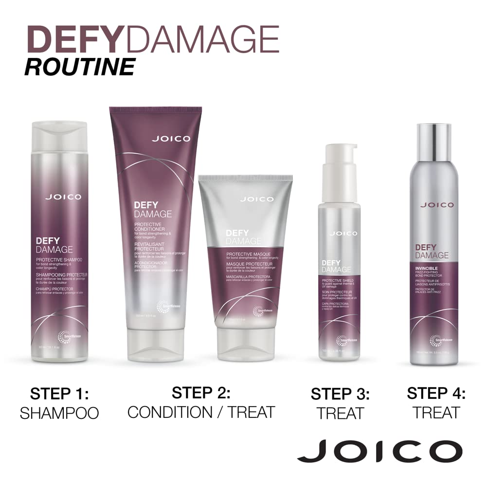 Joico Defy Damage Protective Shield | For Damaged, Color-Treated Hair | Protect Against UV & Thermal Damage | Strengthen Bonds & Preserve Hair Color | With Moringa Seed Oil & Arginine