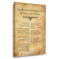 Death Is Nothing At All Poem Wall Art Retro Henry Scott Holland Poster Poetry Prints Poster Kitchen Printed Canvas Decor Pictures for Bedroom Modern Artwork for Office Giclee Oil Painting (08x12inch(20x30cm),Framed)