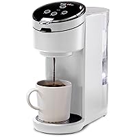 Instant Pot K-Cup Pod Compatible Single Serve Coffee Maker with Reusable Pod and Bold Setting, 8-12oz, 40oz Reservoir, White