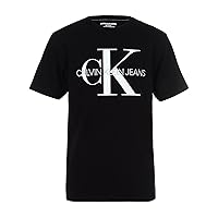 Calvin Klein Boys' Short Sleeve Logo Crew Neck T-Shirt, Soft, Comfortable, Relaxed Fit