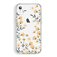 for iPhone XR Case Clear with Floral Design, Cute Protective Slim TPU Bumper + Shockproof Non Yellowing Back Cover for Women and Girls (Little Flowers/Yellow)