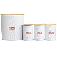 MegaChef MG-555 Canister Set, 4 Pieces, White