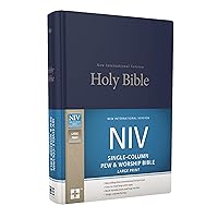 NIV, Single-Column Pew and Worship Bible, Large Print, Hardcover, Blue NIV, Single-Column Pew and Worship Bible, Large Print, Hardcover, Blue Hardcover
