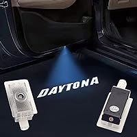 Car Door Courtesy Projector Puddle Logo Lights Replacement for Charger 2006-2022 with White Daytona Emblem,No Fading Color Logo