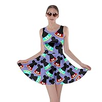 CowCow Womens Cartoon Rabbit Mouse Princess Alice Wonderland Print Party Stretchable Party Skater Dress, XS-5XL