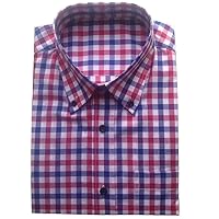 100% Cotton Blue-red-White Gingham Dress Shirts Custom Made,Bespoke Tailored Dress Shirts,Checkered Patterned Shirts for Men