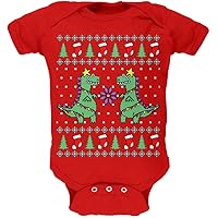 Old Glory Tree Rex T Rex Ugly Christmas Sweater Soft Baby One Piece